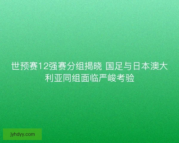 世预赛12强赛分组揭晓 国足与日本澳大利亚同组面临严峻考验
