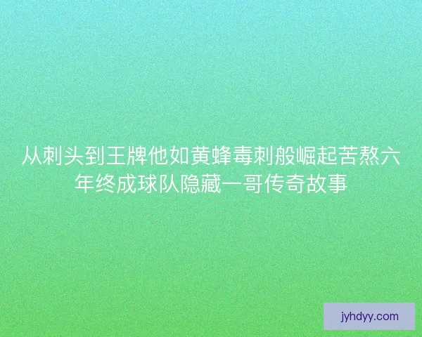 从刺头到王牌他如黄蜂毒刺般崛起苦熬六年终成球队隐藏一哥传奇故事